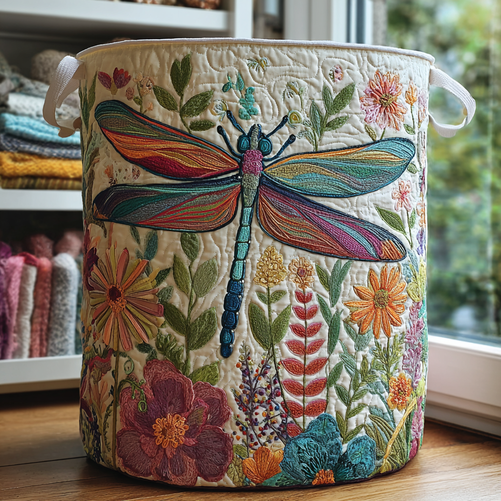Delphine™ | Dragonfly Garden Laundry Basket