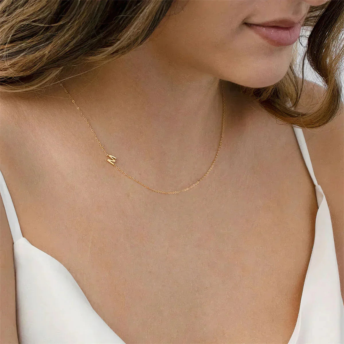 Personalised Necklace with Side Initial
