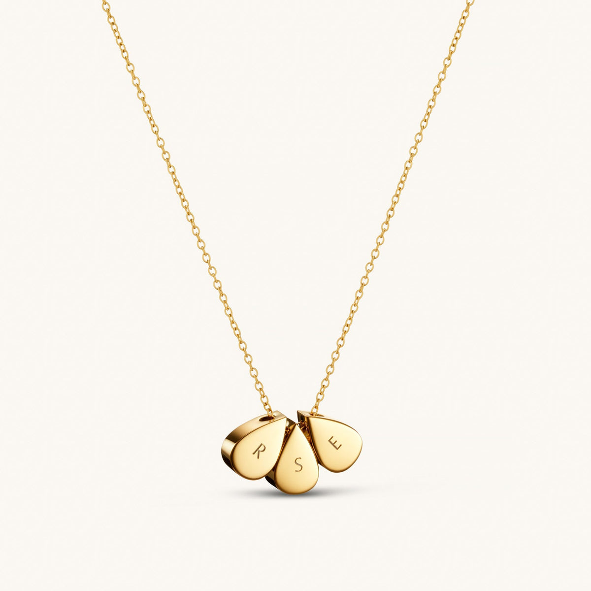 Teardrop Bead Necklace in Gold