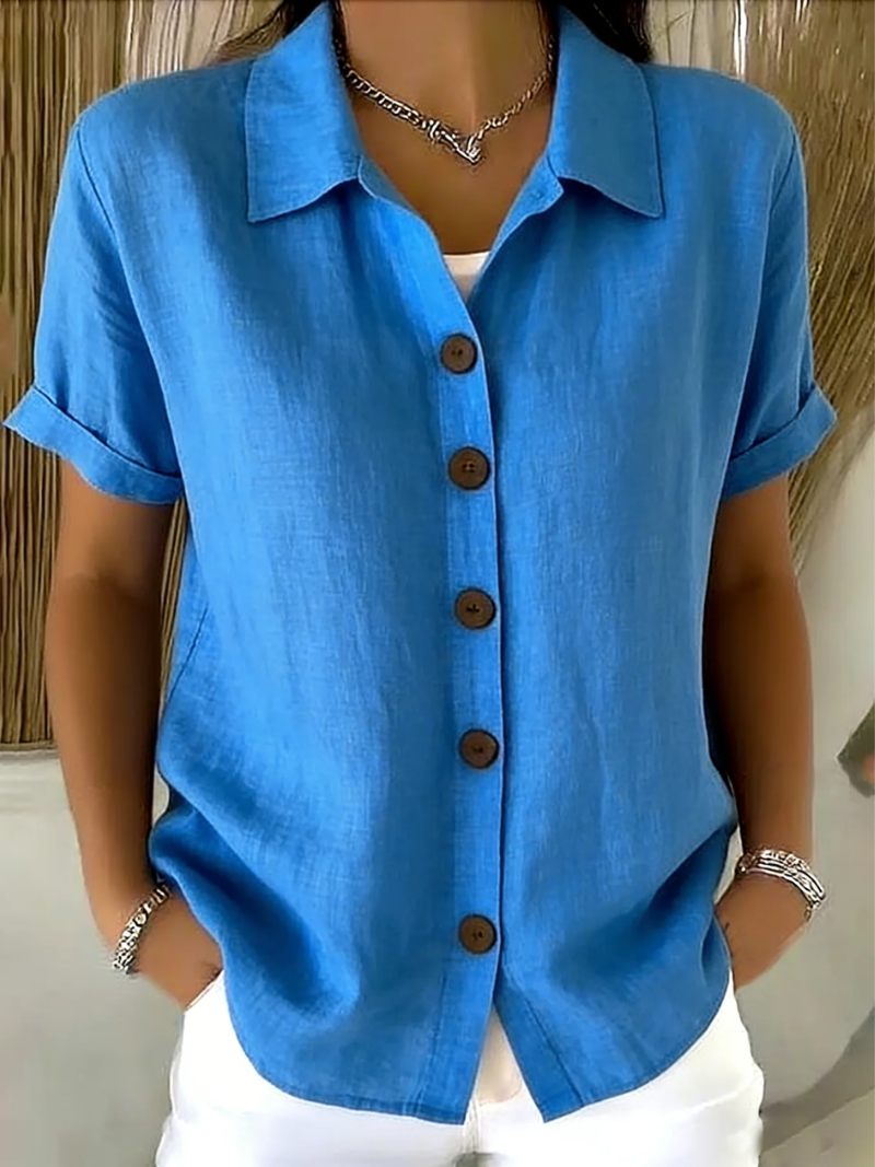 Livia Relaxed Button-Up Shirt | SIMSHA