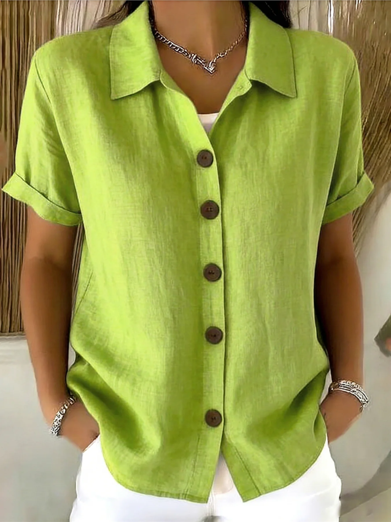 Livia Relaxed Button-Up Shirt | SIMSHA