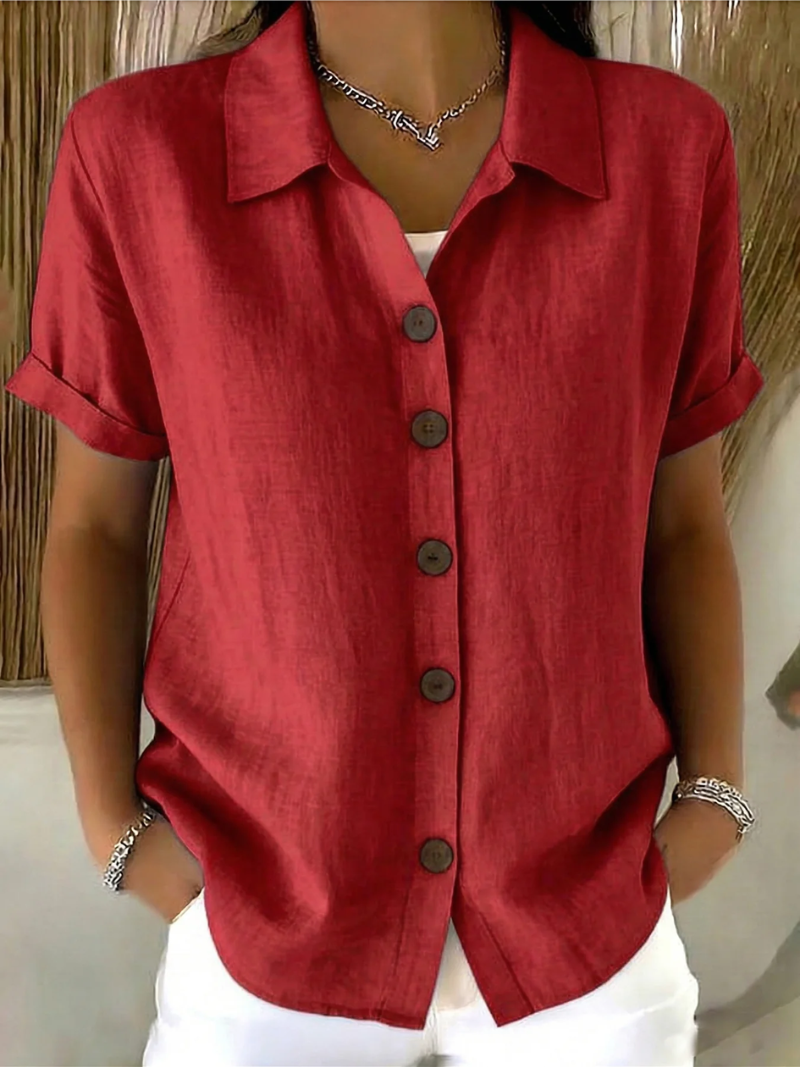 Livia Relaxed Button-Up Shirt | SIMSHA