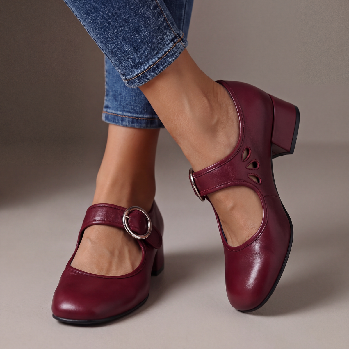 Amelie™ Classic Leather Mary Janes