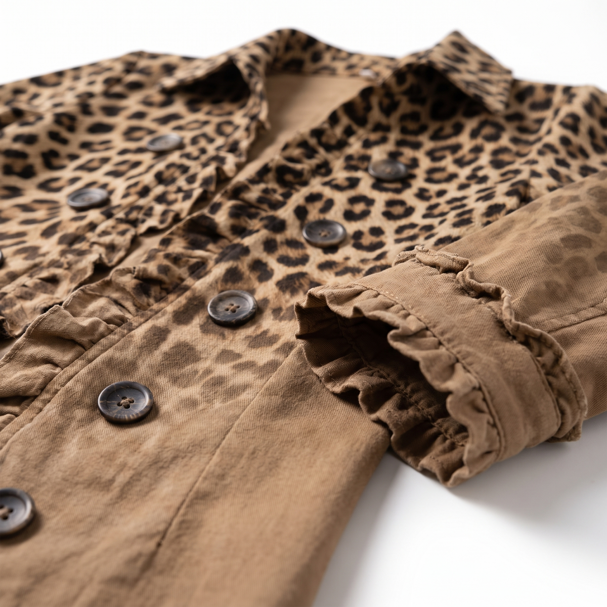 Corinne™ Vintage Leopard Ruffle Jacket