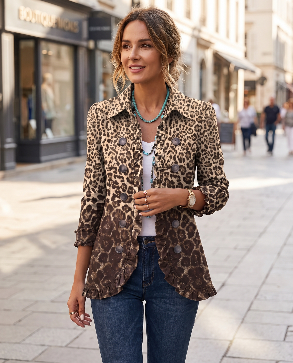 Camille™ Leopard Pleated Jacket