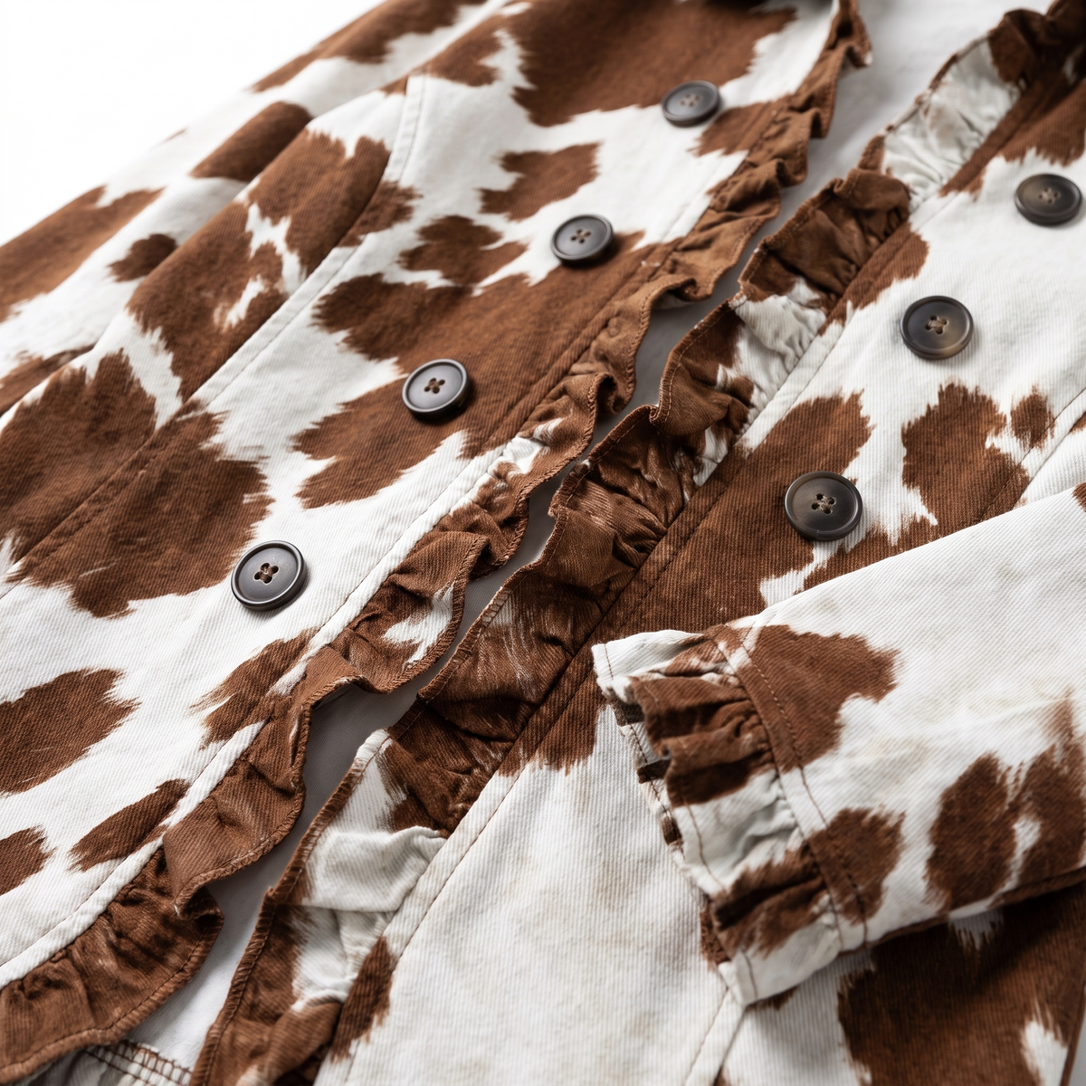 Sienna™ Cow Print Ruffle Jacket