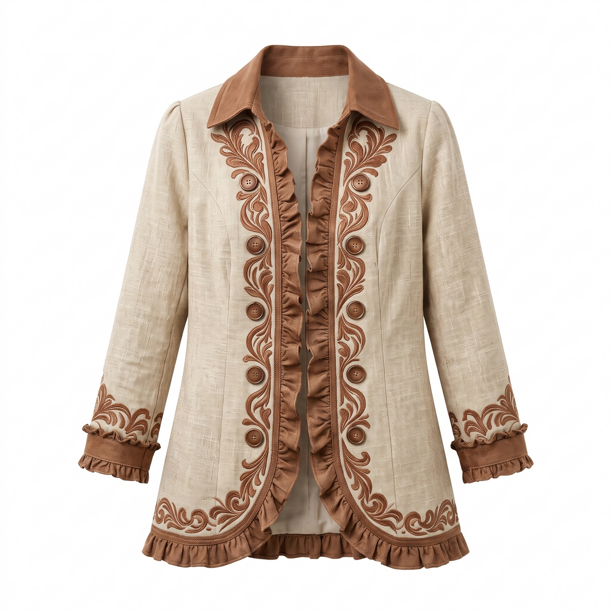 Valentina™ Vintage Floral Pleated Jacket