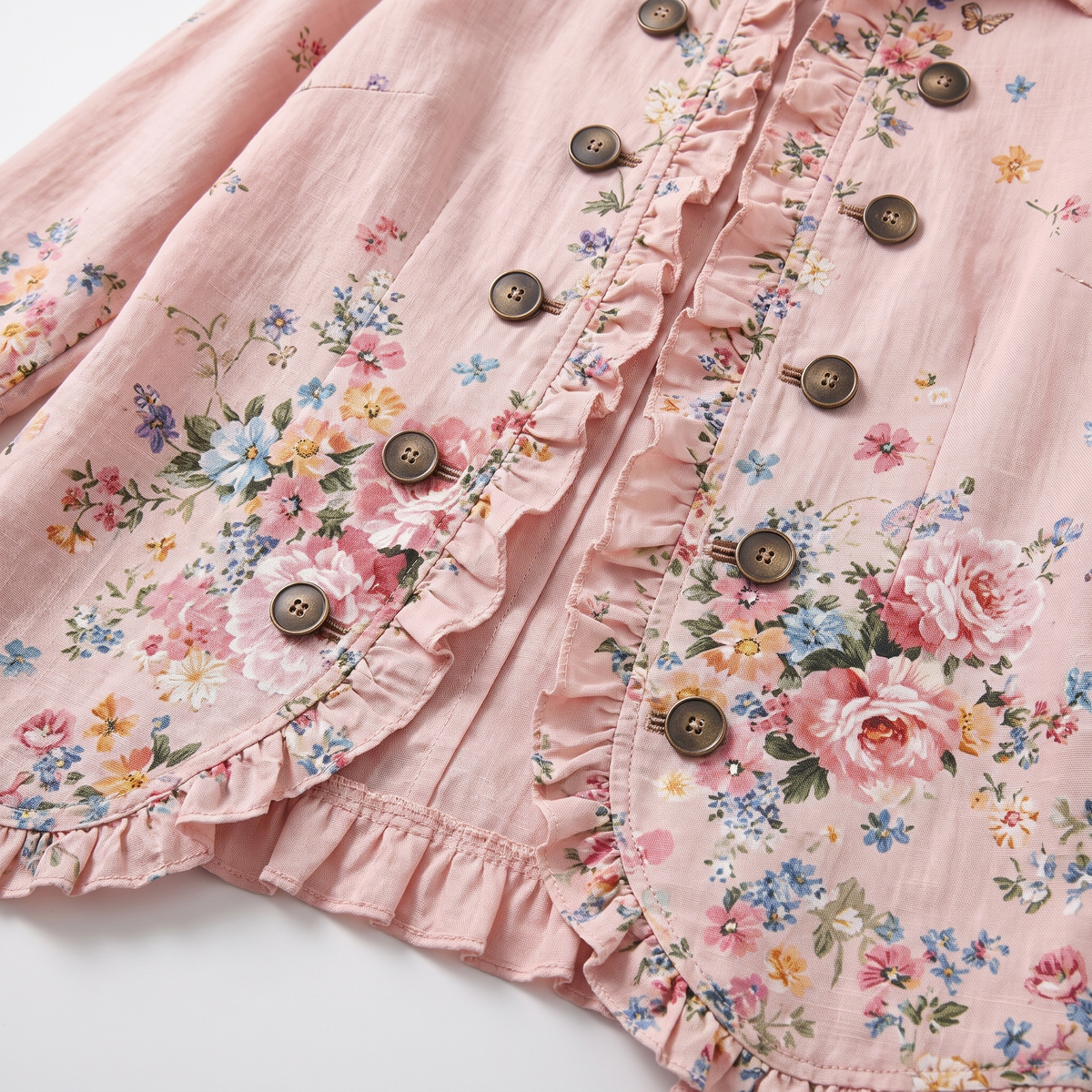 Livia™ Floral Ruffle Button Jacket