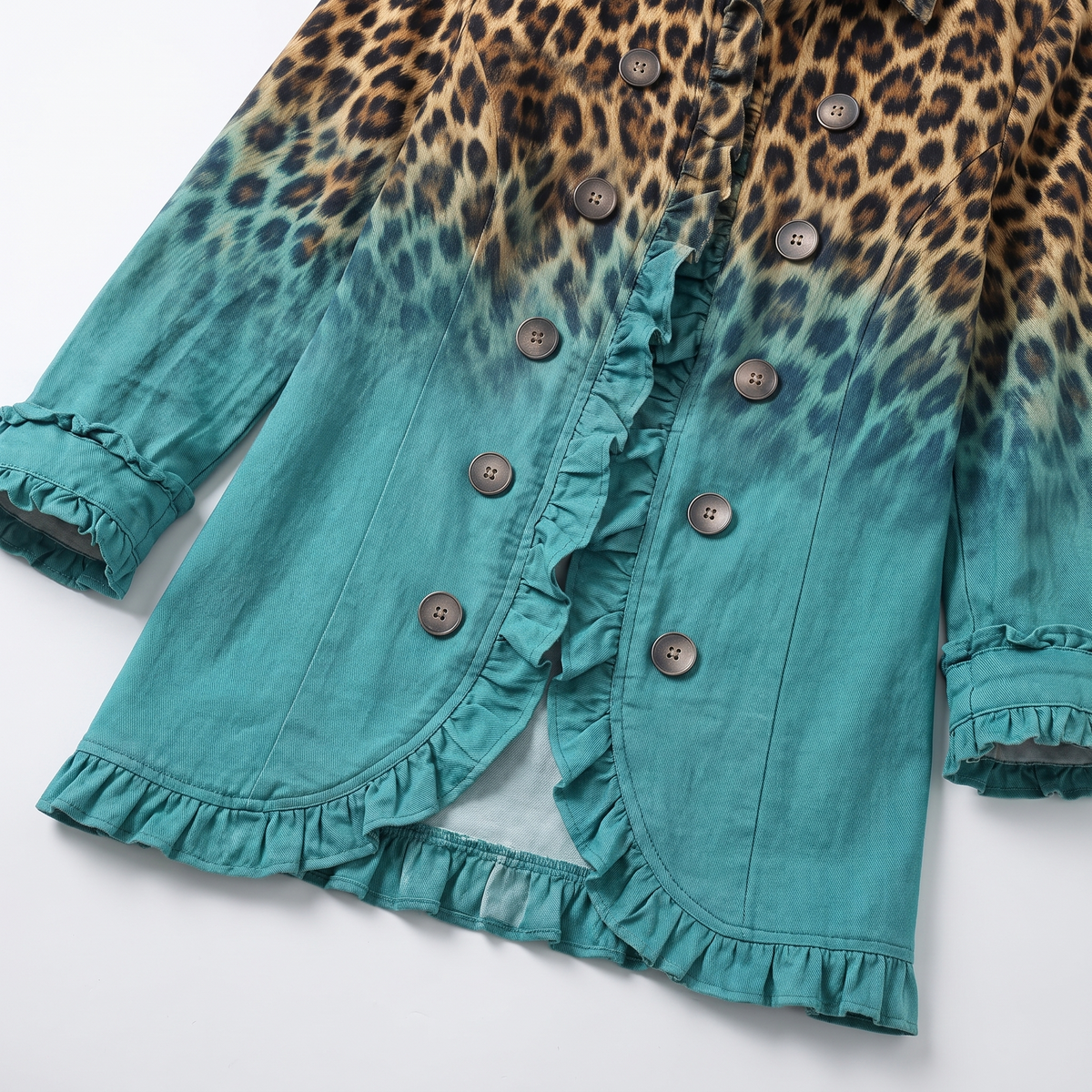 Elodie™ Leopard Ombré Ruffle Blazer