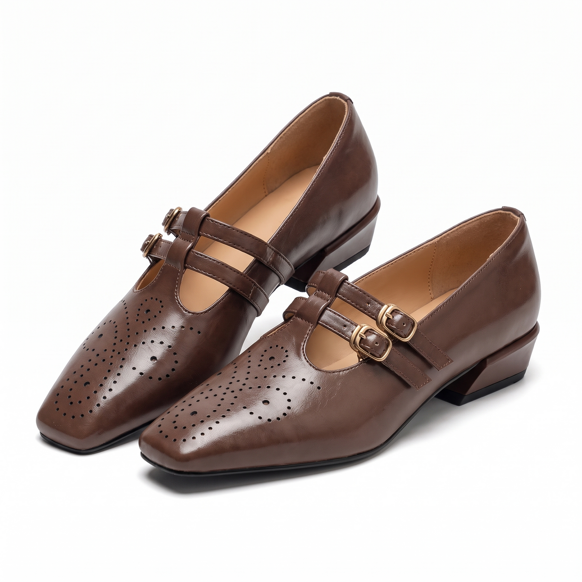 Estelle™ Vintage Double-Buckle Heels