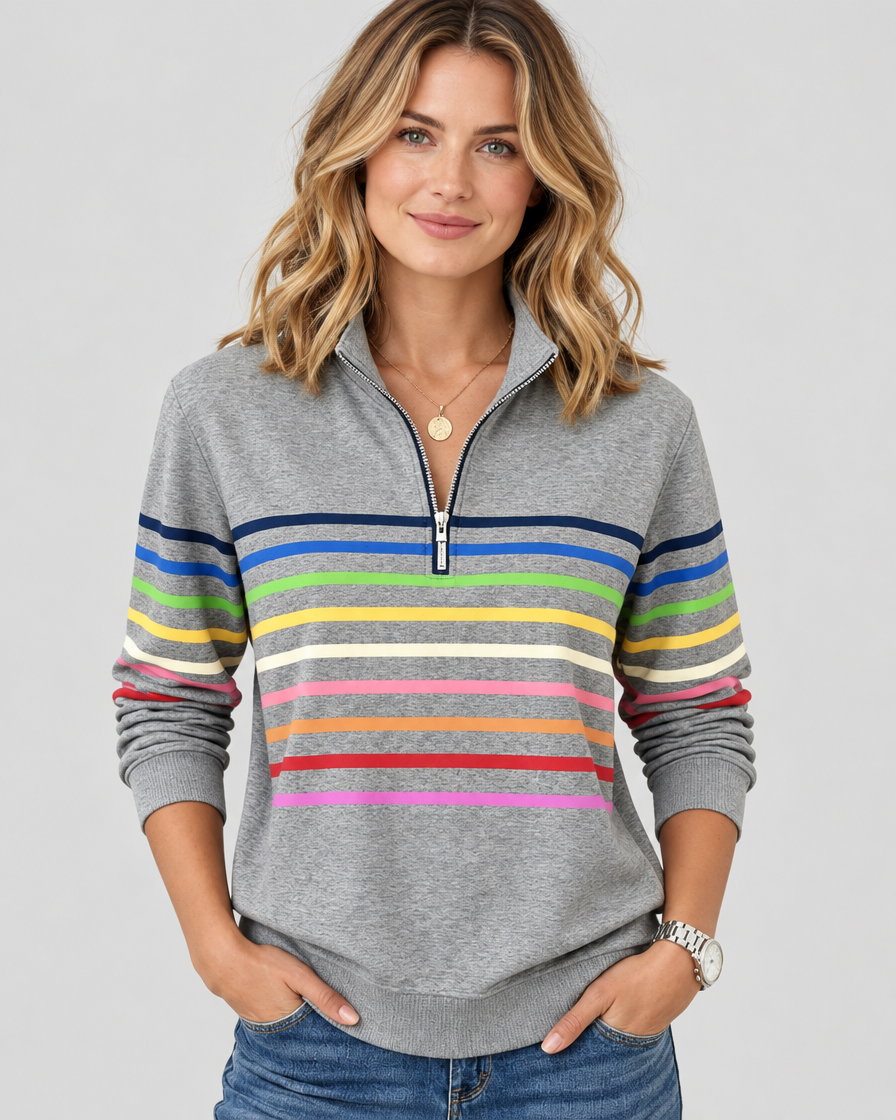 Eleanor™ Striped Quarter-Zip Sweatshirt