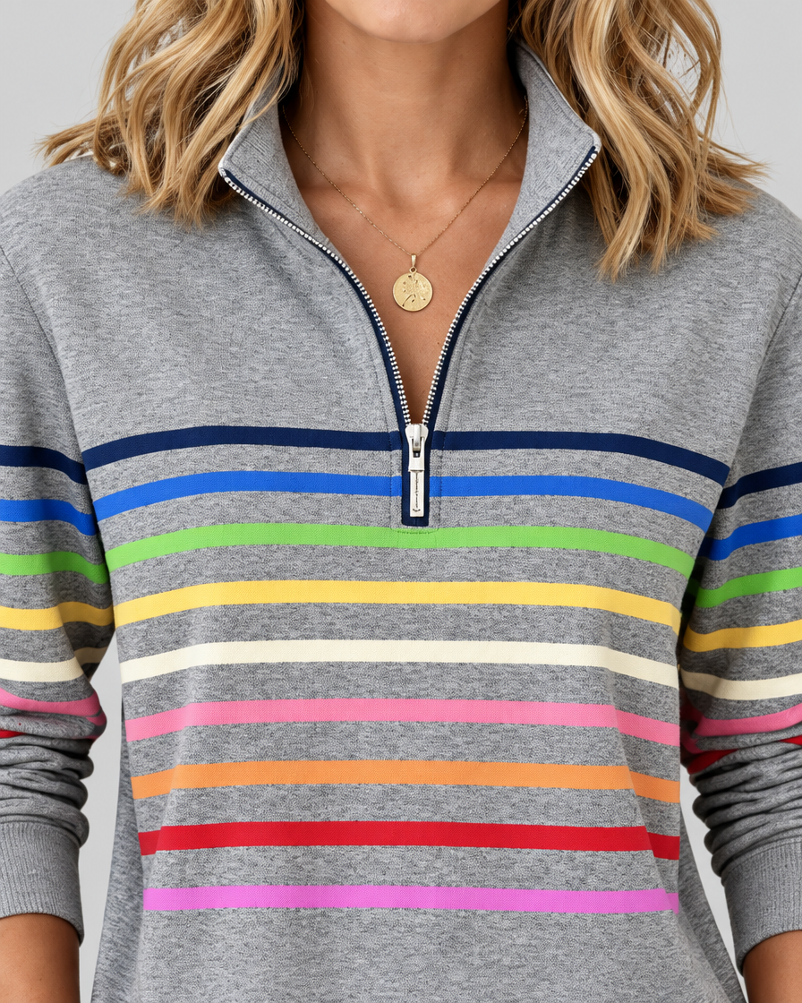 Eleanor™ Striped Quarter-Zip Sweatshirt