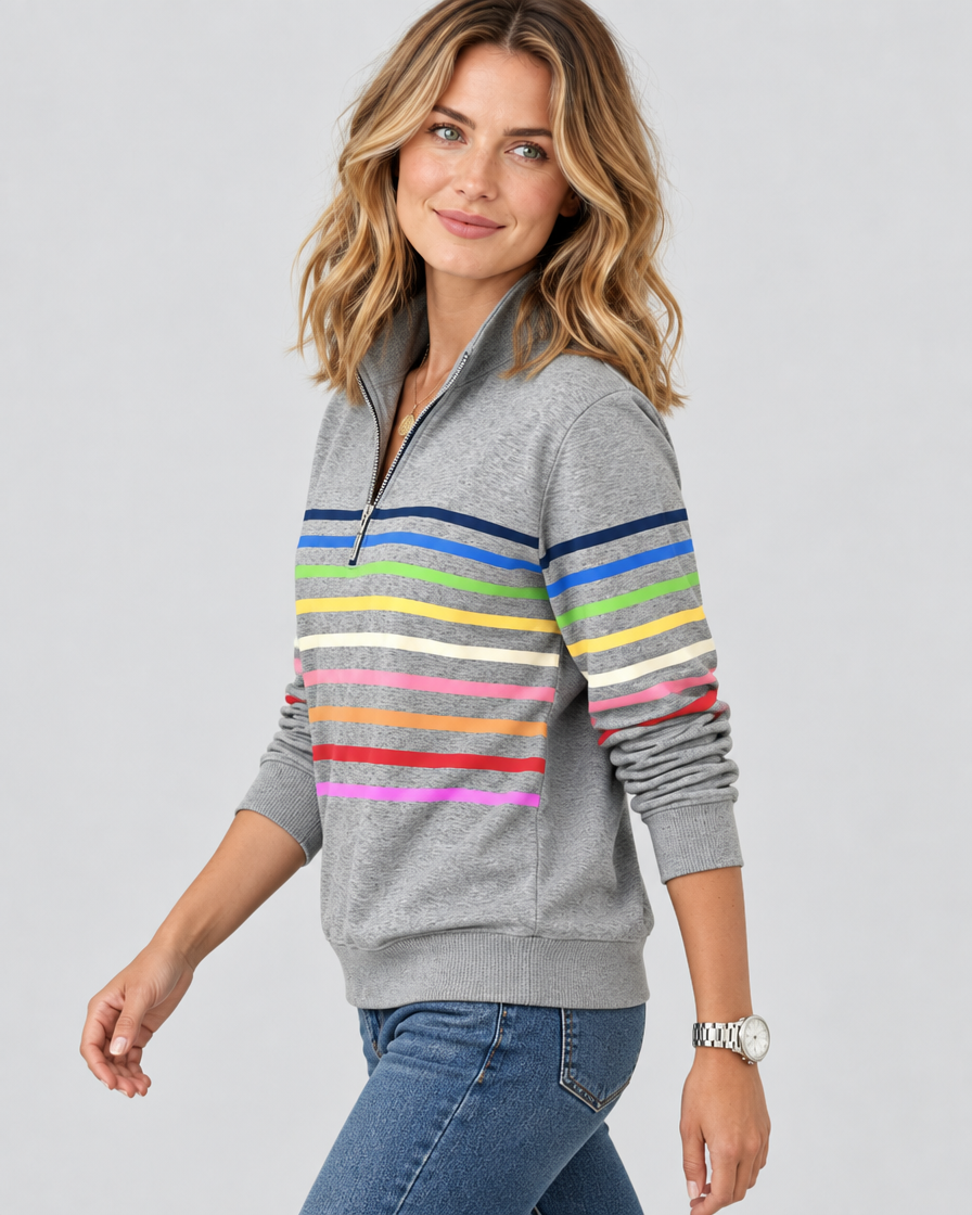 Eleanor™ Striped Quarter-Zip Sweatshirt