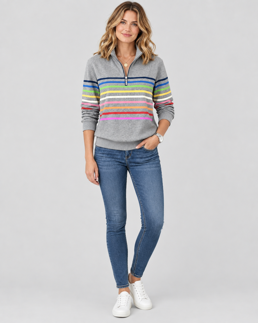Eleanor™ Striped Quarter-Zip Sweatshirt