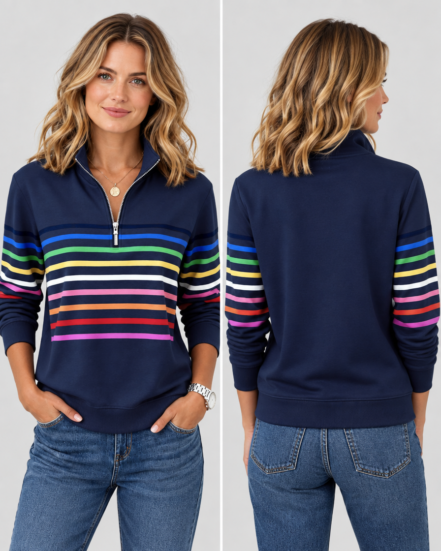 Eleanor™ Striped Quarter-Zip Sweatshirt
