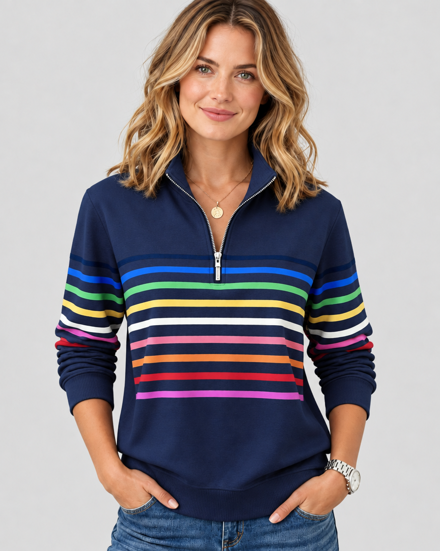 Eleanor™ Striped Quarter-Zip Sweatshirt