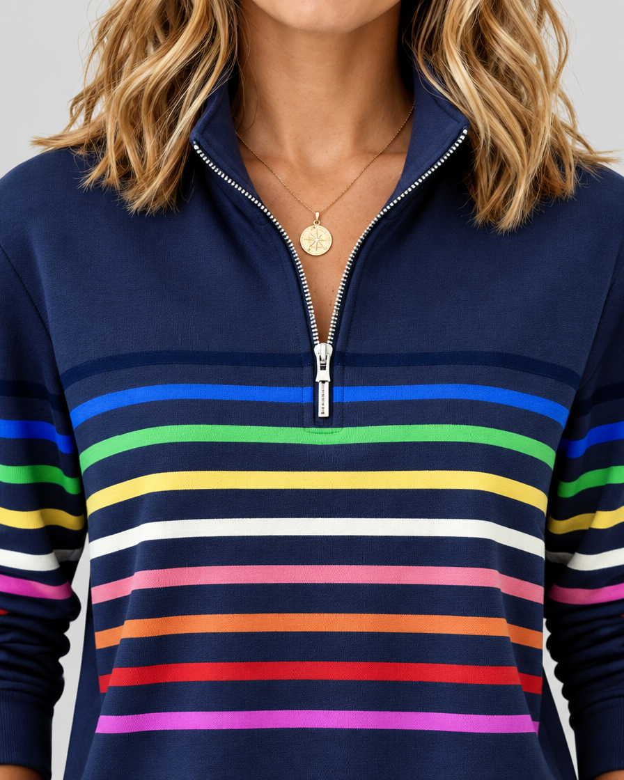 Eleanor™ Striped Quarter-Zip Sweatshirt