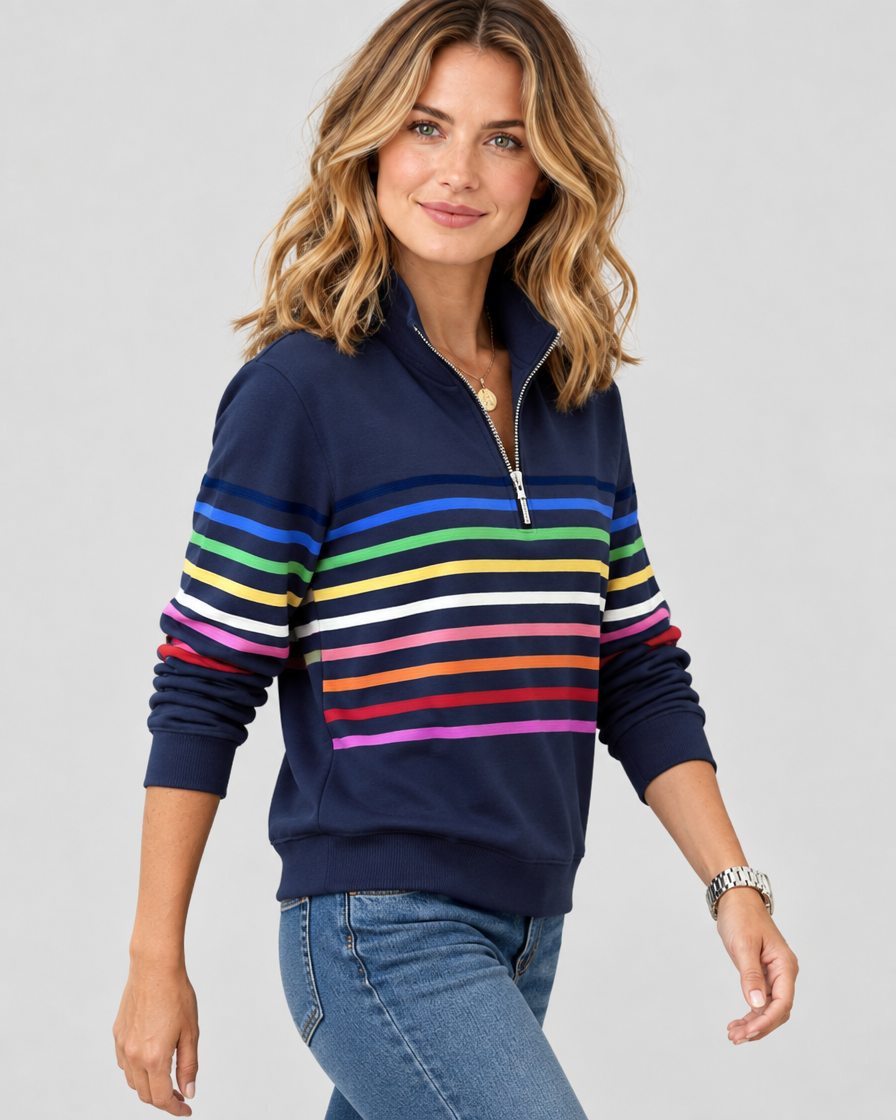Eleanor™ Striped Quarter-Zip Sweatshirt