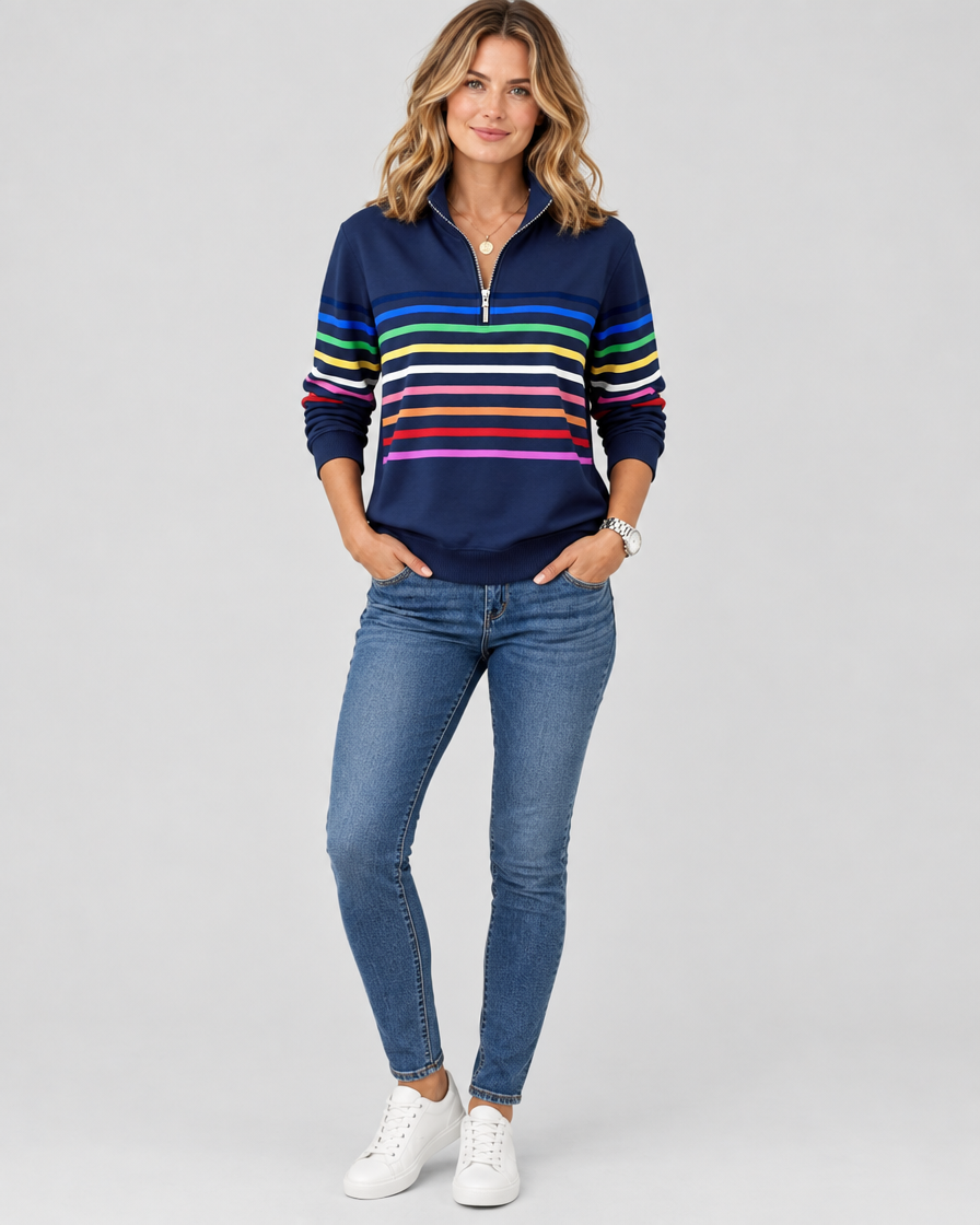 Eleanor™ Striped Quarter-Zip Sweatshirt
