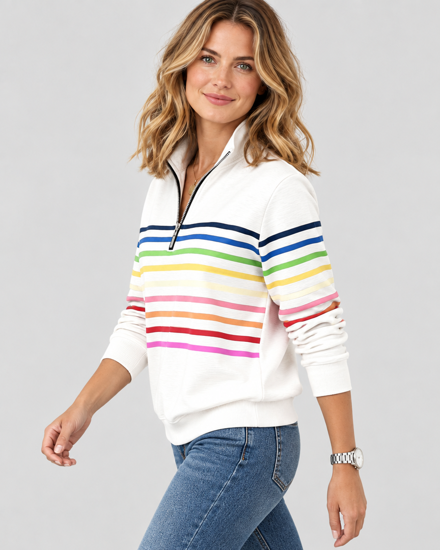 Eleanor™ Striped Quarter-Zip Sweatshirt