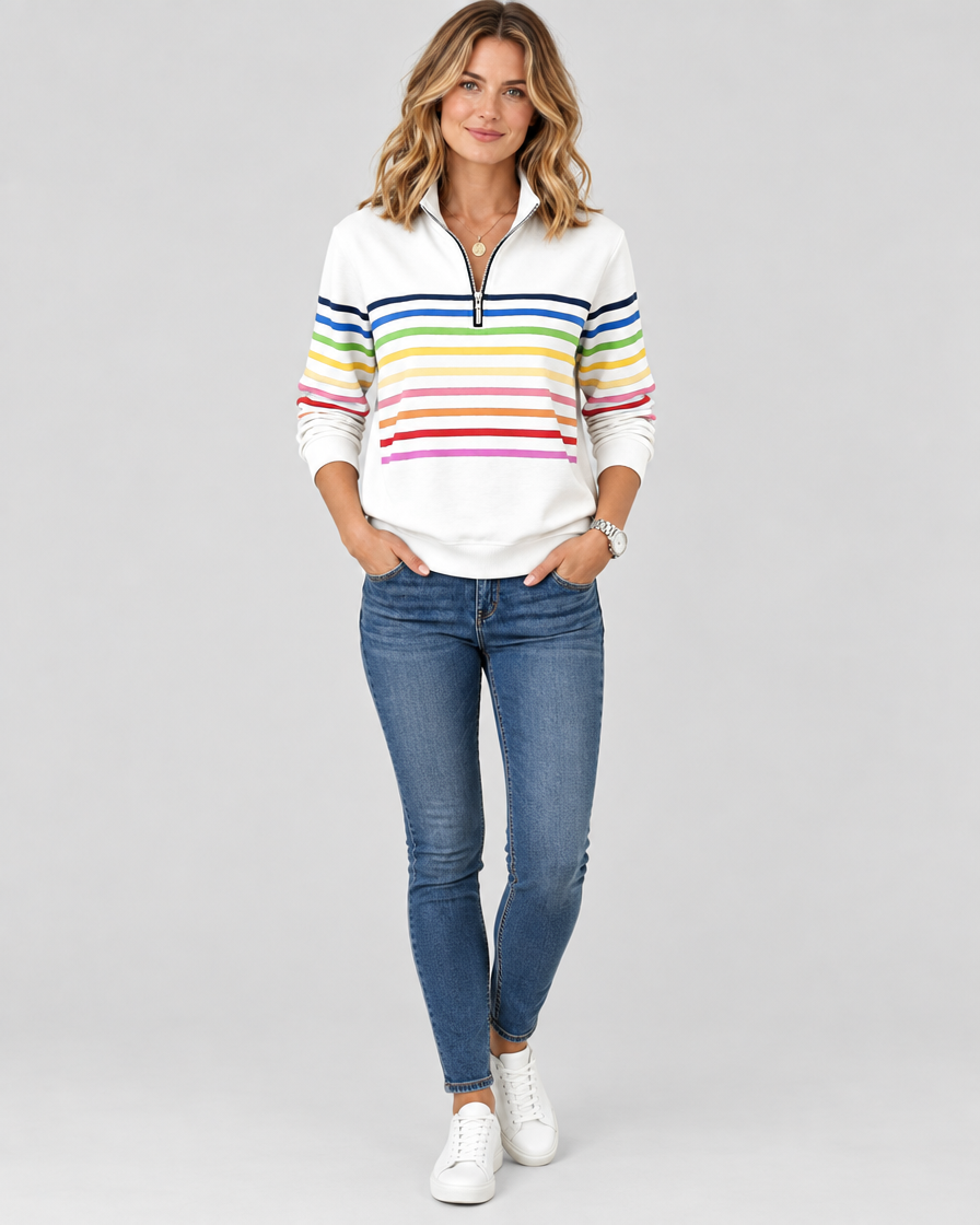 Eleanor™ Striped Quarter-Zip Sweatshirt