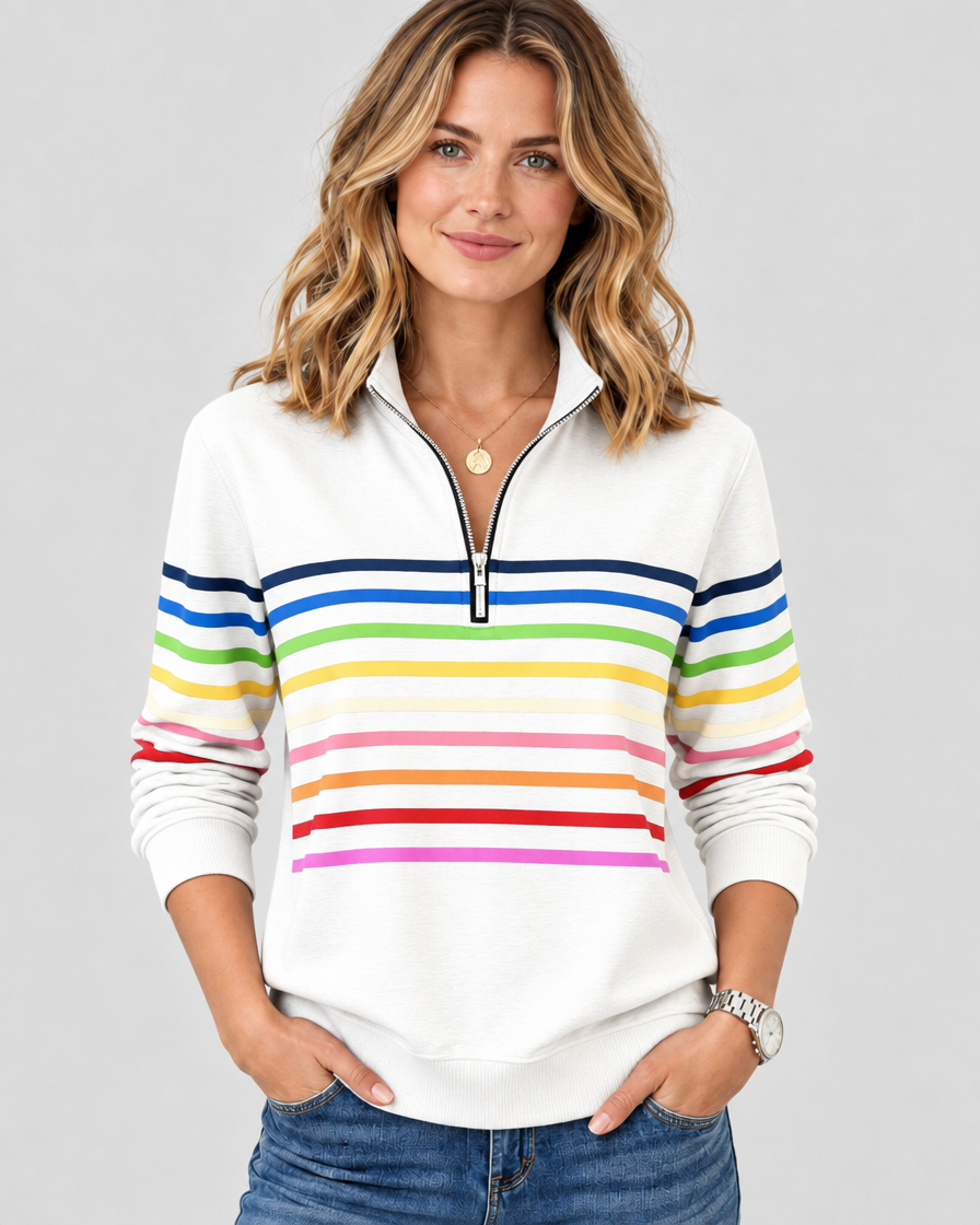 Eleanor™ Striped Quarter-Zip Sweatshirt