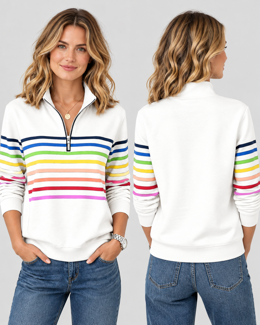 Eleanor™ Striped Quarter-Zip Sweatshirt