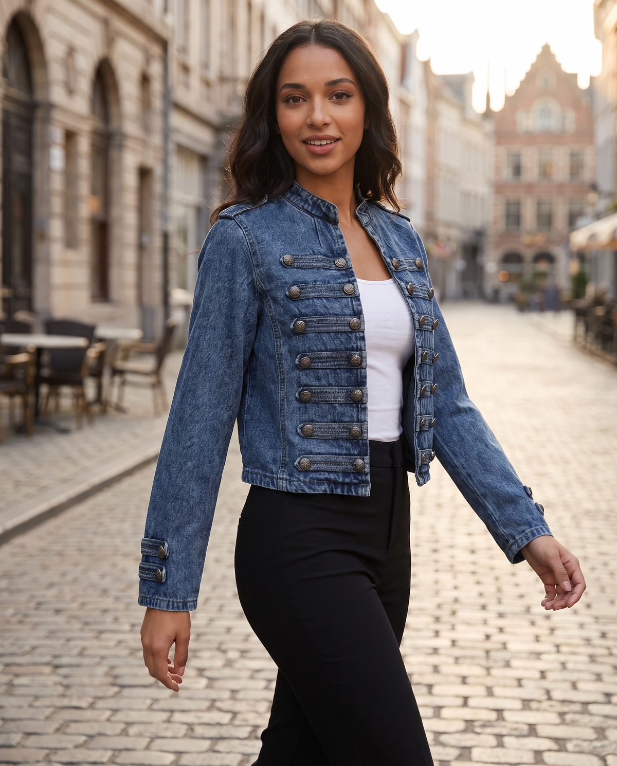 Amelia™ Statement Button Denim Jacket