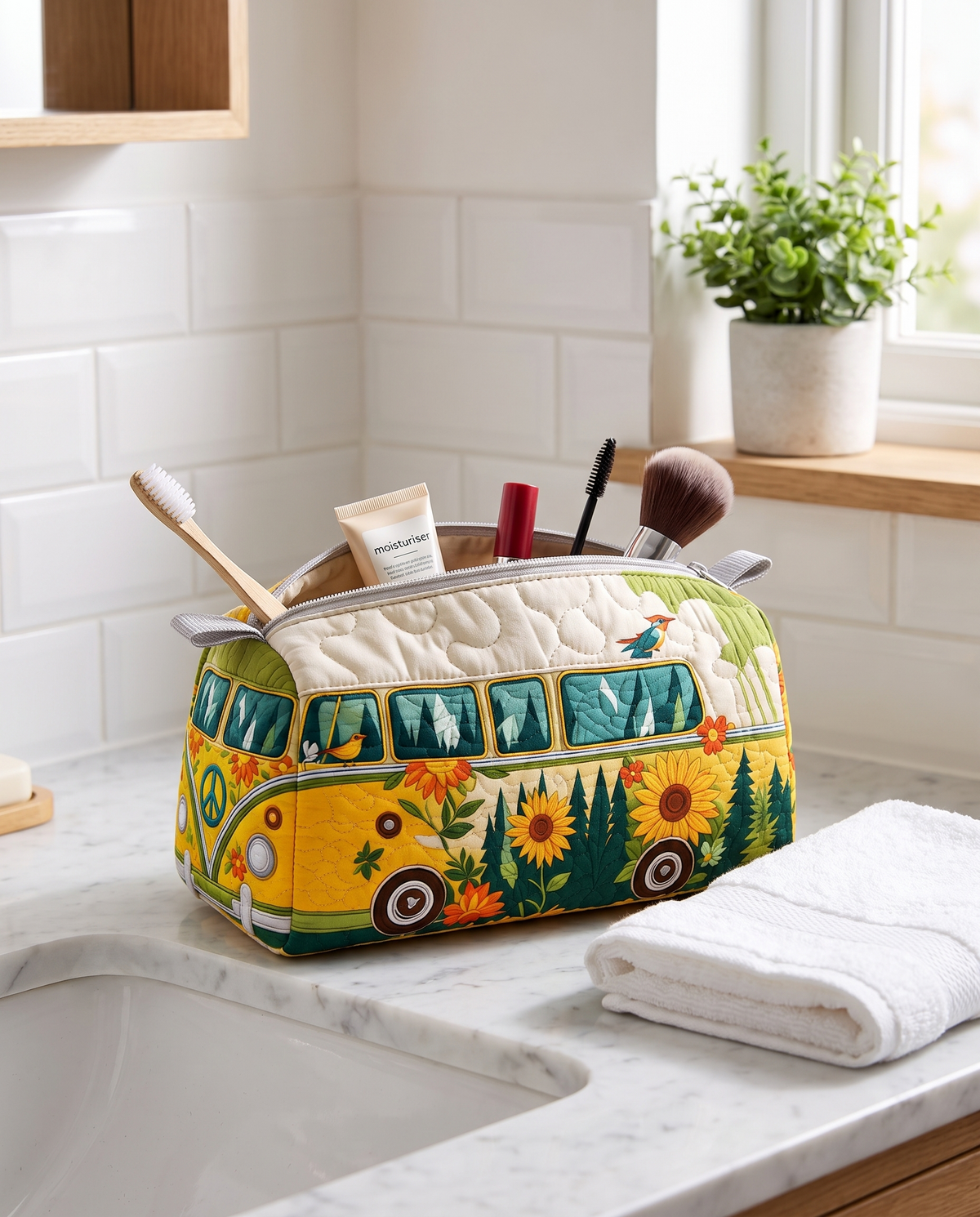 SUN | SUNFLOWER FOREST CAMPER COSMETIC BAG