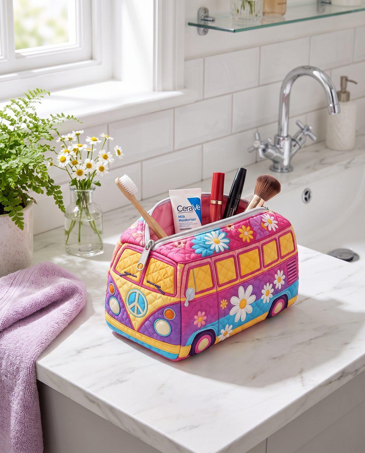 DAISY | PASTEL DAISY CAMPER COSMETIC BAG