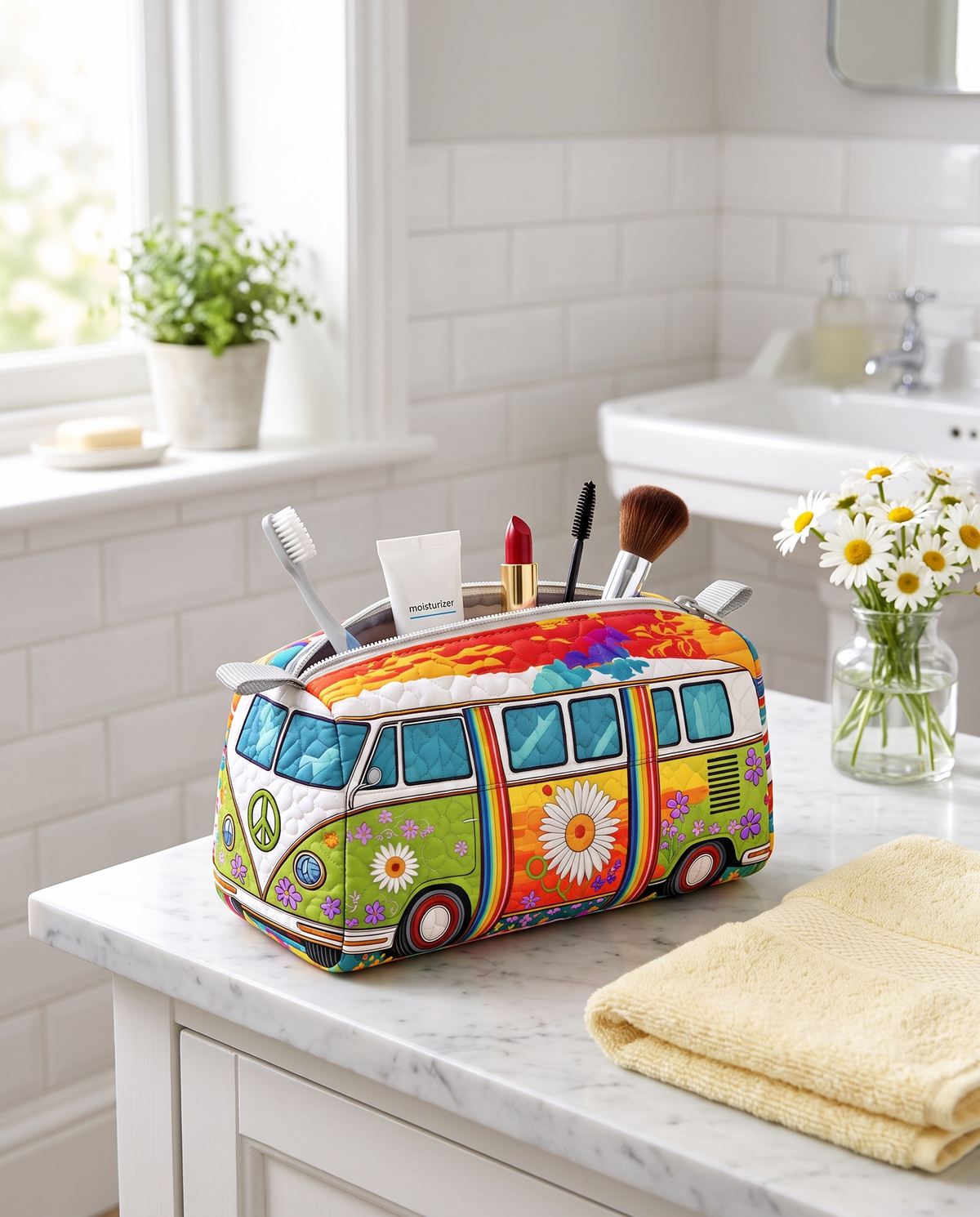 VAN | RAINBOW FLORAL CAMPER COSMETIC BAG