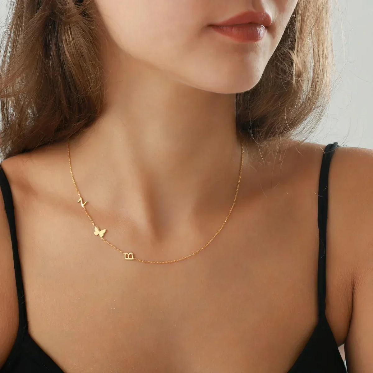 Personalised Necklace with Side Initial